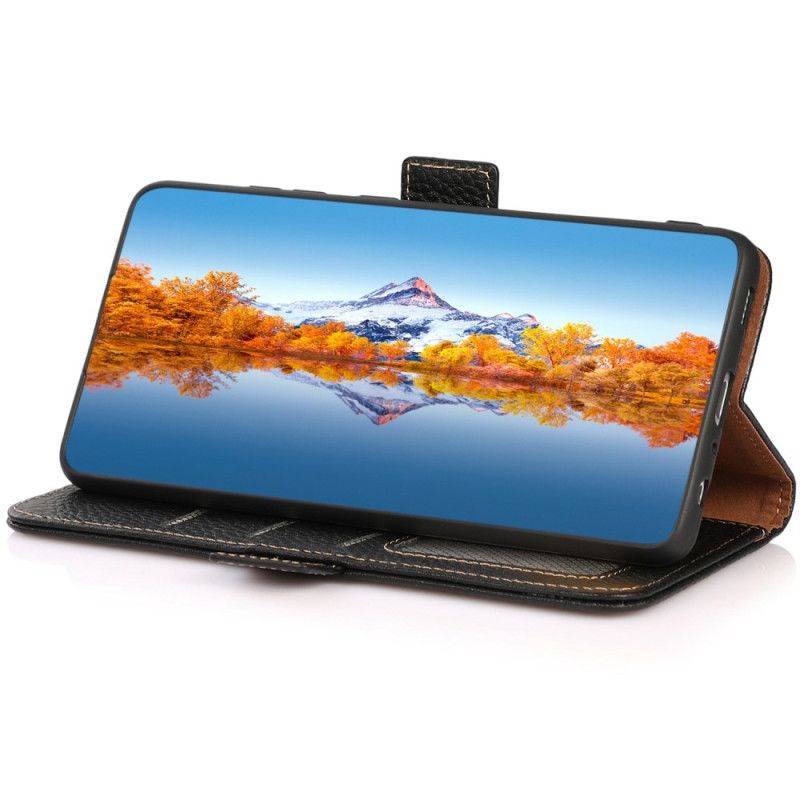 Folio Deksel Til Oppo Reno 8 Litchi Leather Khazneh Rfid