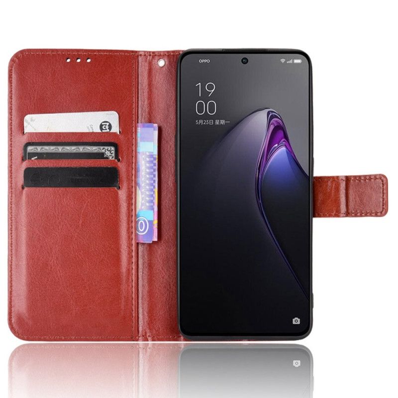 Lærdeksel Til Oppo Reno 8 Med Kjede Plinkende Kunstskinn Med Stropp