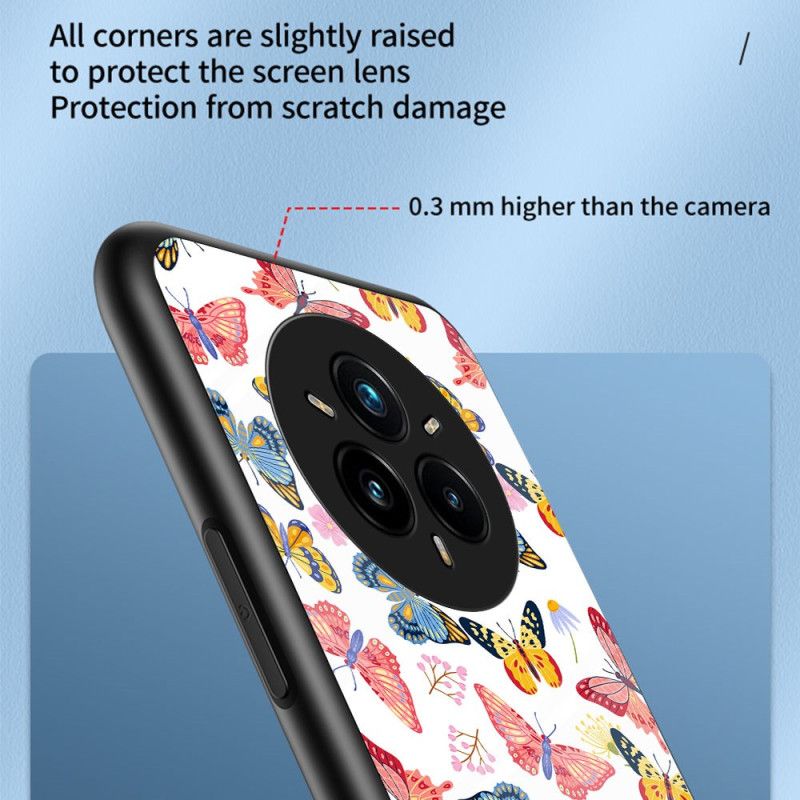 Deksel Realme 14 Pro Plus 5g Sommerfugler I Herdet Glass Beskyttelse Deksel