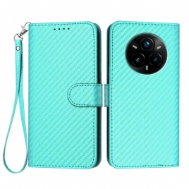 Folio Deksel Realme 14 Pro Plus 5g Karbonfiber Rem