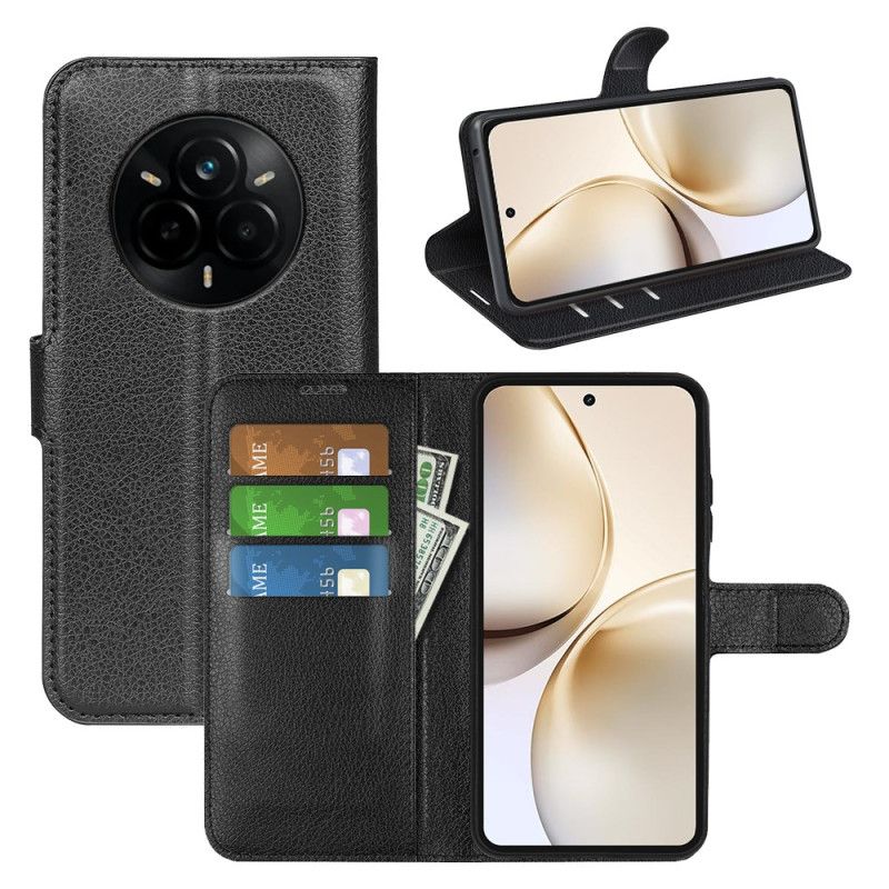 Folio Deksel Realme 14 Pro Plus 5g Klassisk Litchi-imitasjonsskinn