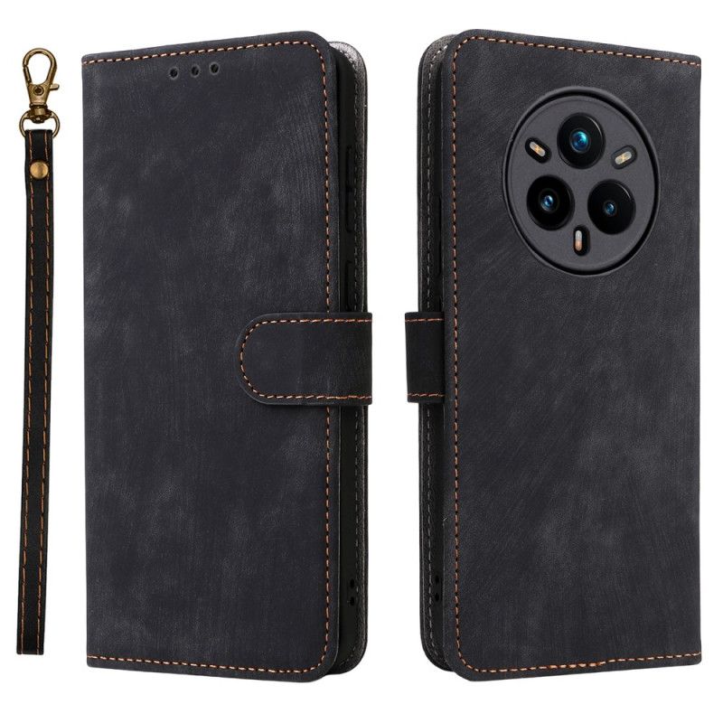 Folio Deksel Realme 14 Pro Plus 5g Semsket Skinneffekt Med Rfid-beskyttelse