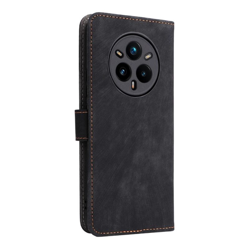 Folio Deksel Realme 14 Pro Plus 5g Semsket Skinneffekt Med Rfid-beskyttelse