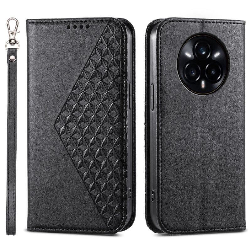 Folio Deksel Realme 14 Pro Plus 5g Teksturert Med Rem Beskyttelse Deksel