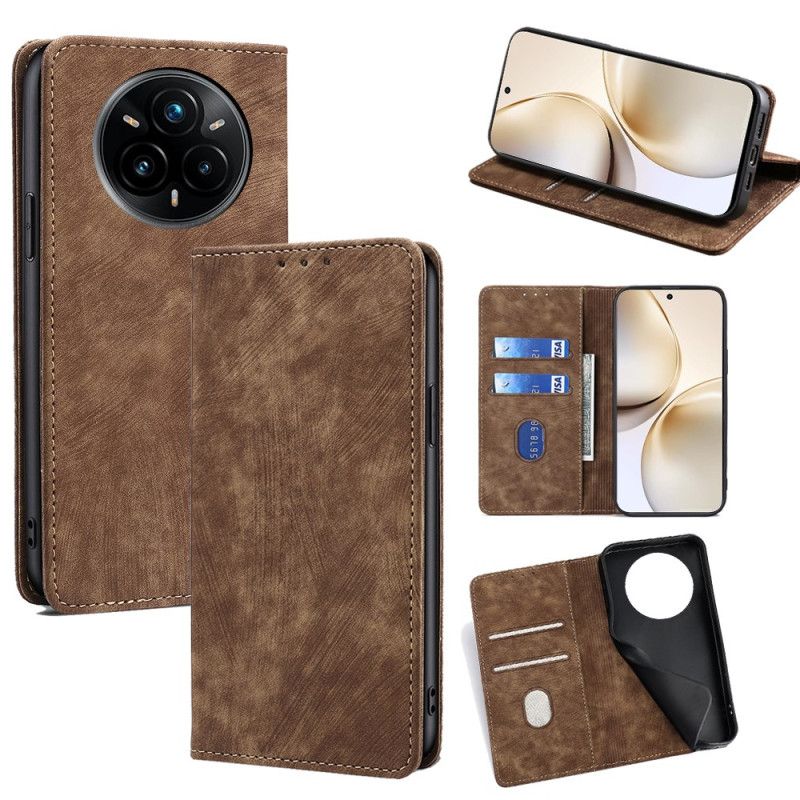 Folio Deksel Til Realme 14 Pro Plus 5g Rfid I Semsket Skinneffekt