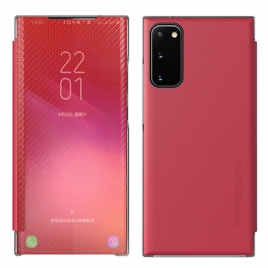 Beskyttelse Deksel Til Samsung Galaxy S20 Plus 4G / 5G Folio Deksel Gjennomsiktig Karbonfiber