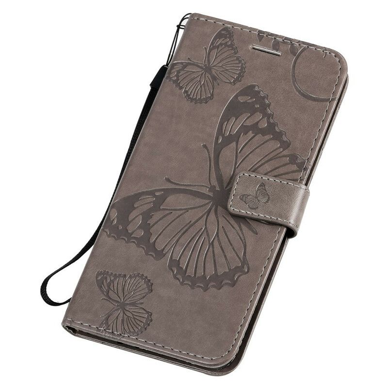 Folio Deksel Til Samsung Galaxy S20 Plus 4G / 5G Med Kjede Gigant Strappy Sommerfugler