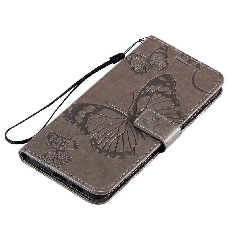 Folio Deksel Til Samsung Galaxy S20 Plus 4G / 5G Med Kjede Gigant Strappy Sommerfugler