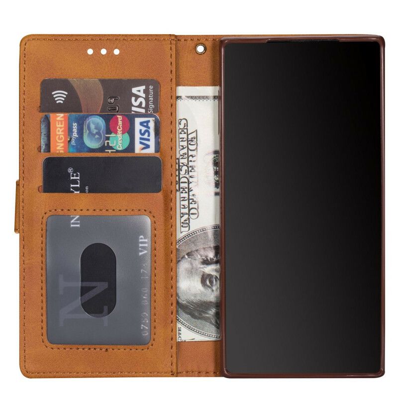 Folio Deksel Til Samsung Galaxy S20 Plus 4G / 5G Myntveske Med Skinneffekt