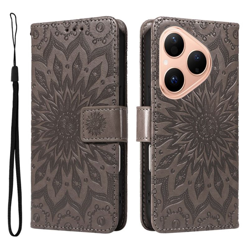 Folio Deksel Til Huawei Pura 80 Solsikkemønster