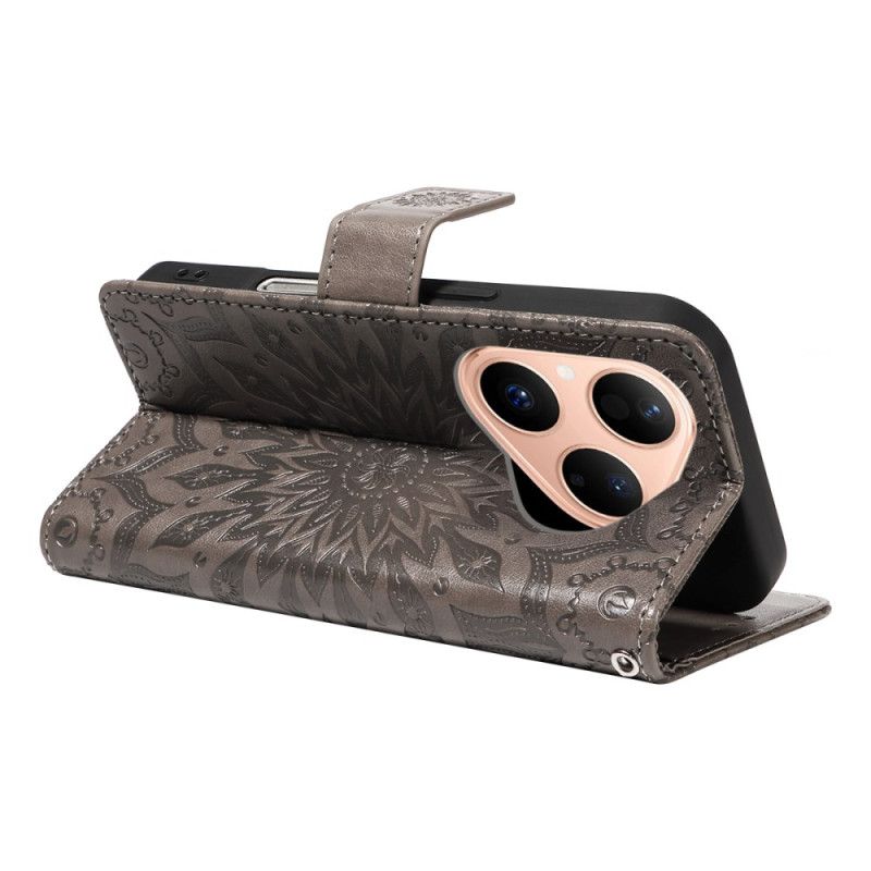 Folio Deksel Til Huawei Pura 80 Solsikkemønster