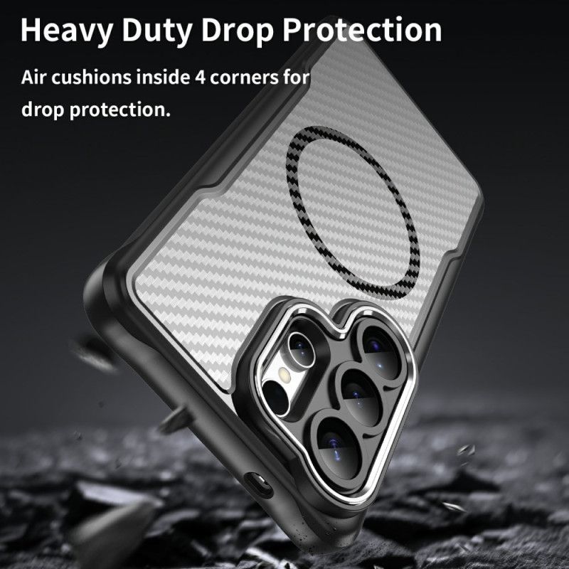 Deksel Samsung Galaxy S26 Ultra Magsafe Hybrid Protection Karbonfibertekstur