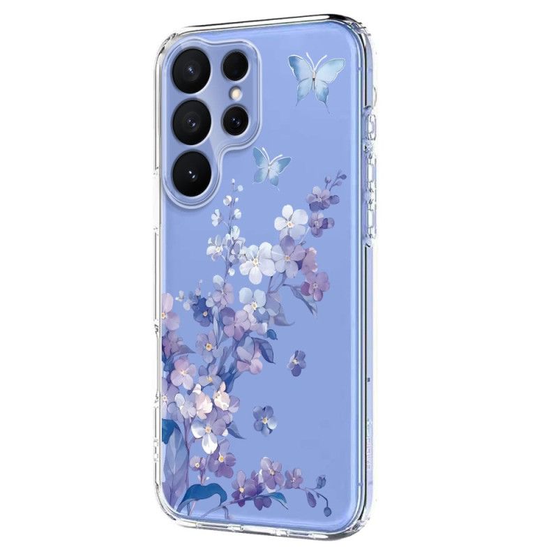 Deksel Samsung Galaxy S26 Ultra Sommerfugler Og Blomster Beskyttelse Deksel