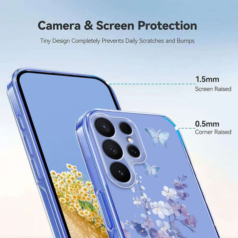 Deksel Samsung Galaxy S26 Ultra Sommerfugler Og Blomster Beskyttelse Deksel