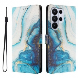 Folio Deksel Samsung Galaxy S26 Ultra Blå Marmoreffekt
