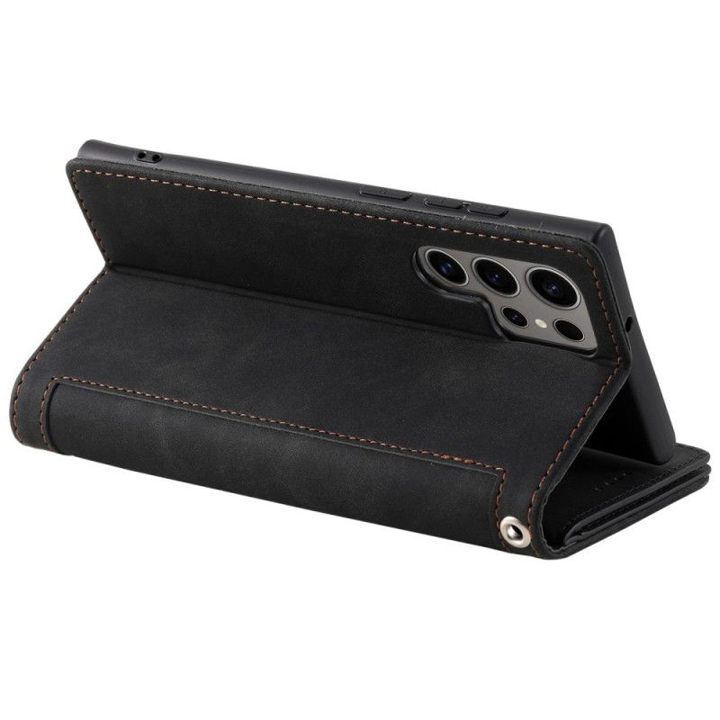 Lærdeksel Folio Deksel Samsung Galaxy S26 Ultra Mobildeksel 9 Lommebok Med Kortlomme