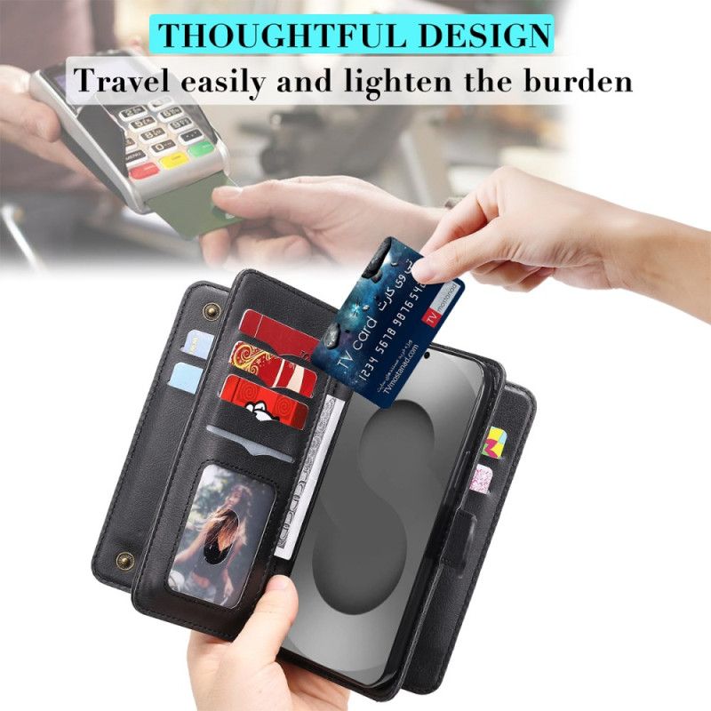 Lærdeksel Folio Deksel Samsung Galaxy S26 Ultra Mobildeksel Kortholder Med 10 Stk