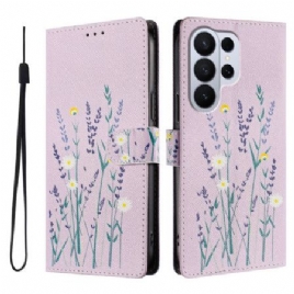 Lærdeksel Folio Deksel Samsung Galaxy S26 Ultra Mobildeksel Lavendel