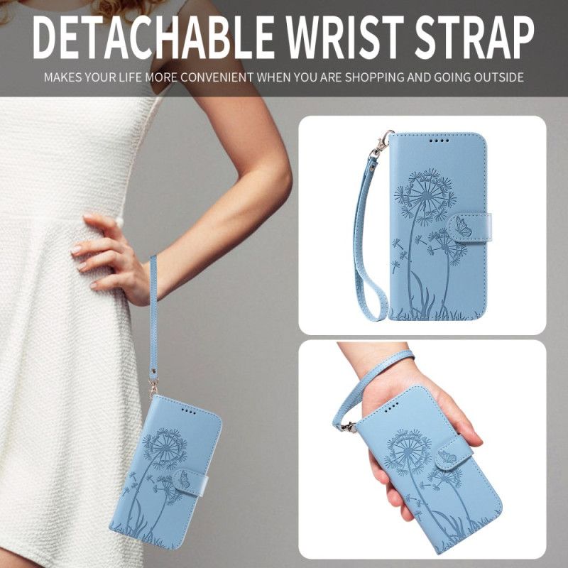 Lærdeksel Folio Deksel Samsung Galaxy S26 Ultra Mobildeksel Løvetannreim