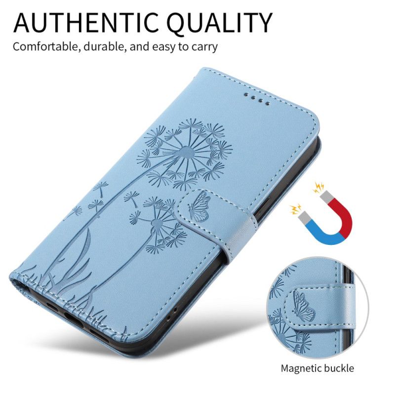 Lærdeksel Folio Deksel Samsung Galaxy S26 Ultra Mobildeksel Løvetannreim