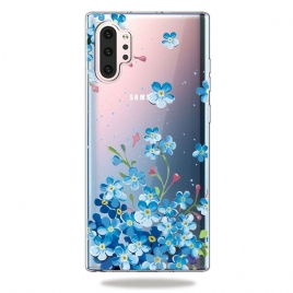 Deksel Til Samsung Galaxy Note 10 Plus Blå Blomster