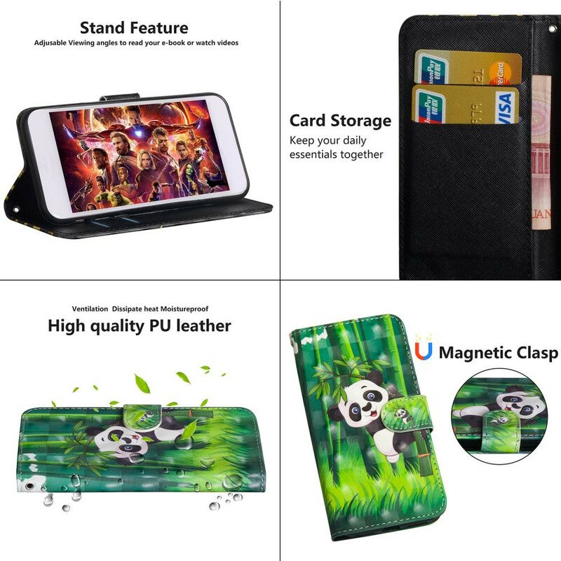 Lærdeksel Til Samsung Galaxy Note 10 Plus Panda Og Bambus