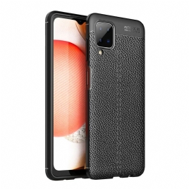 Deksel Til Samsung Galaxy A12 / M12 Dobbellinje Litchi-skinneffekt