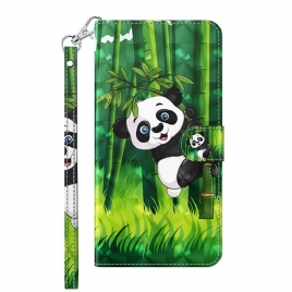 Folio Deksel Til Samsung Galaxy A12 / M12 Panda Og Bambus