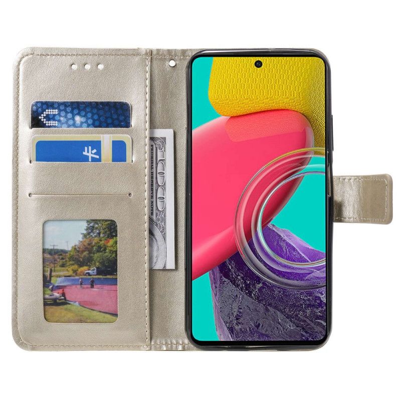 Folio Deksel Til Samsung Galaxy M33 5G Med Kjede Solrem Mandala