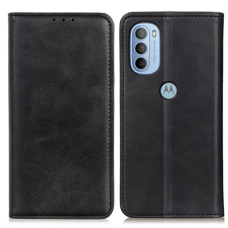 Beskyttelse Deksel Til Moto G31 / Moto G41 Folio Deksel Splitt Litchi-skinn