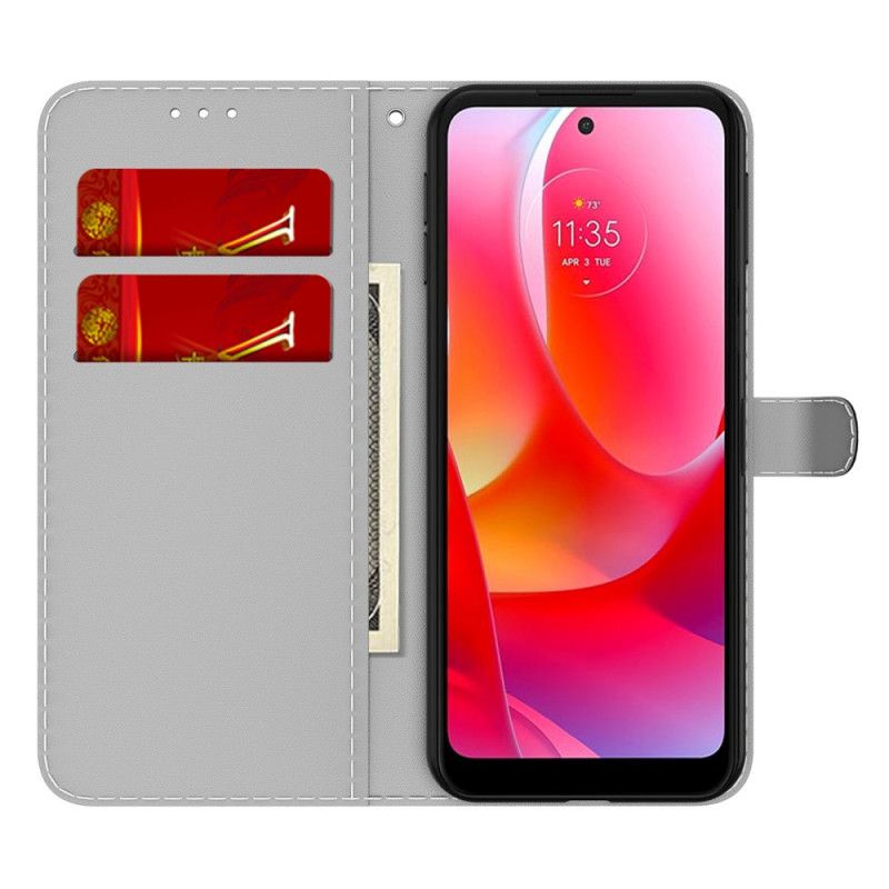 Folio Deksel Til Moto G31 / Moto G41 Abstrakt Mønster