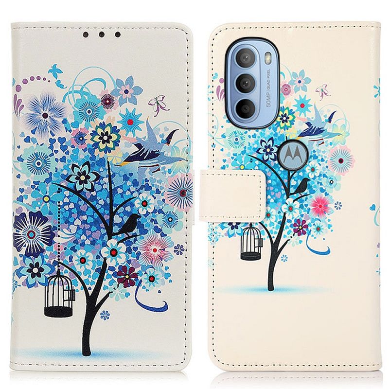 Folio Deksel Til Moto G31 / Moto G41 Blomstrende Tre