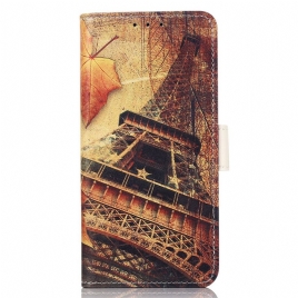 Folio Deksel Til Moto G31 / Moto G41 Eiffeltårnet Om Høsten