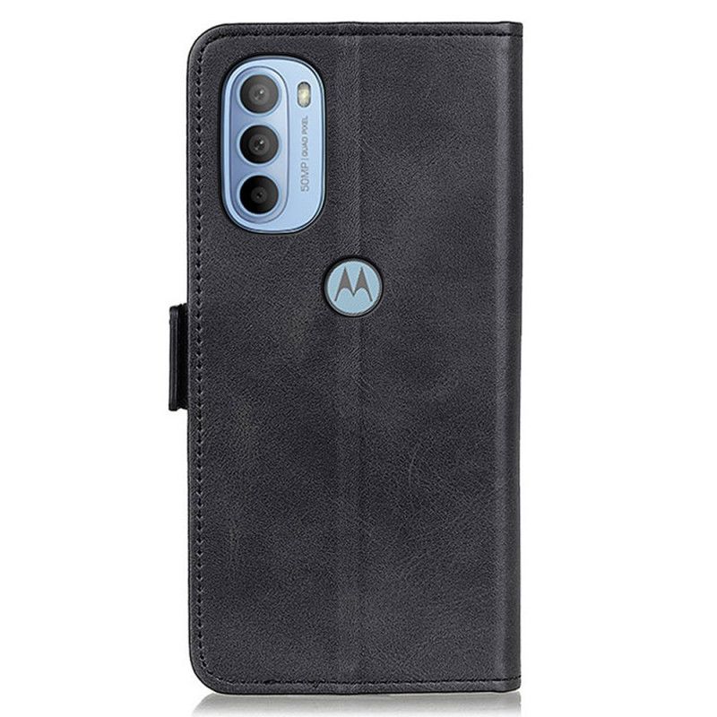 Folio Deksel Til Moto G31 / Moto G41 Lærdeksel Dobbel Klaff