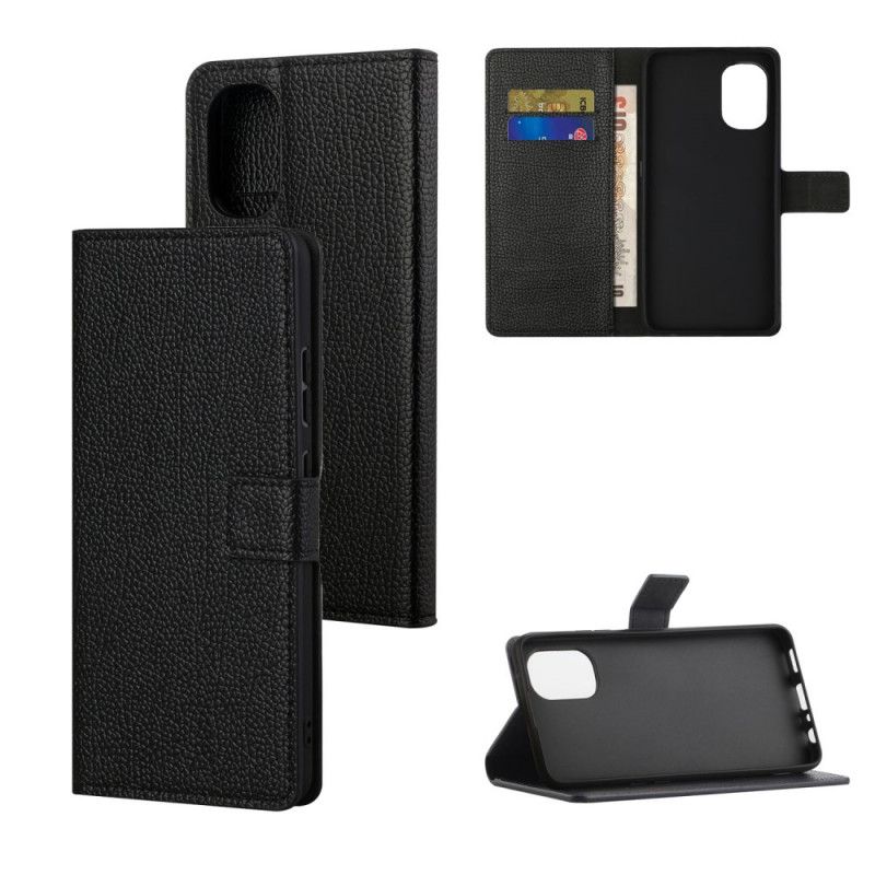 Folio Deksel Til Moto G31 / Moto G41 Litchi Grain Leather Effect