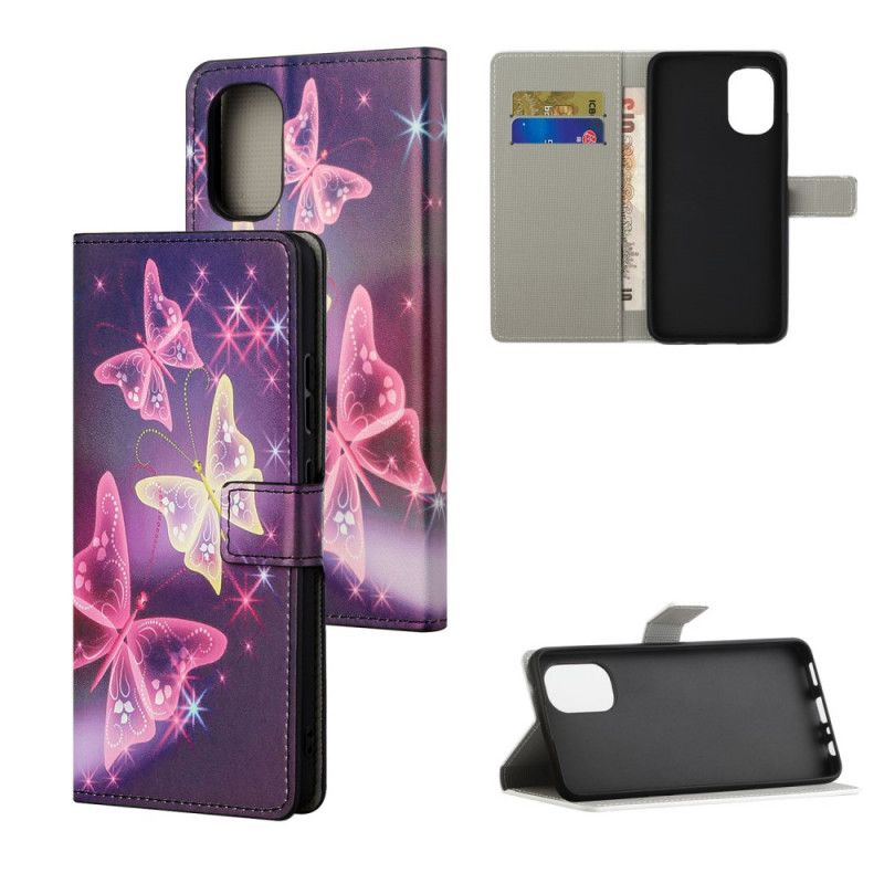 Folio Deksel Til Moto G31 / Moto G41 Sommerfugler Og Blomster