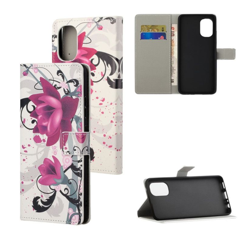Folio Deksel Til Moto G31 / Moto G41 Tropiske Blomster