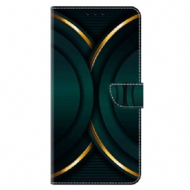 Lærdeksel Folio Deksel Xiaomi Redmi Note 13 5g Gylden Omriss