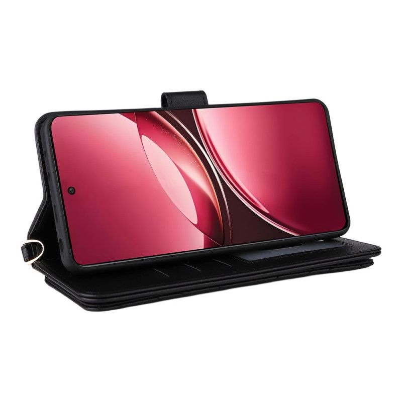 Folio Deksel Til Vivo V50 5g Vattert Med Stropper