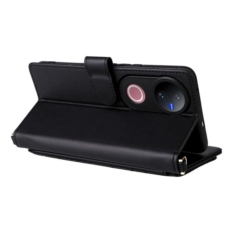 Folio Deksel Til Vivo V50 5g Vattert Med Stropper