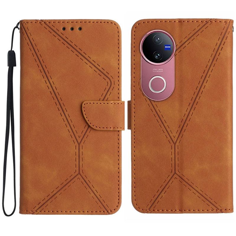 Folio Deksel Vivo V50 5g Linjer Og Snorer Beskyttelse Deksel