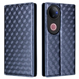 Folio Deksel Vivo V50 5g Med Trykt Diamantmønster