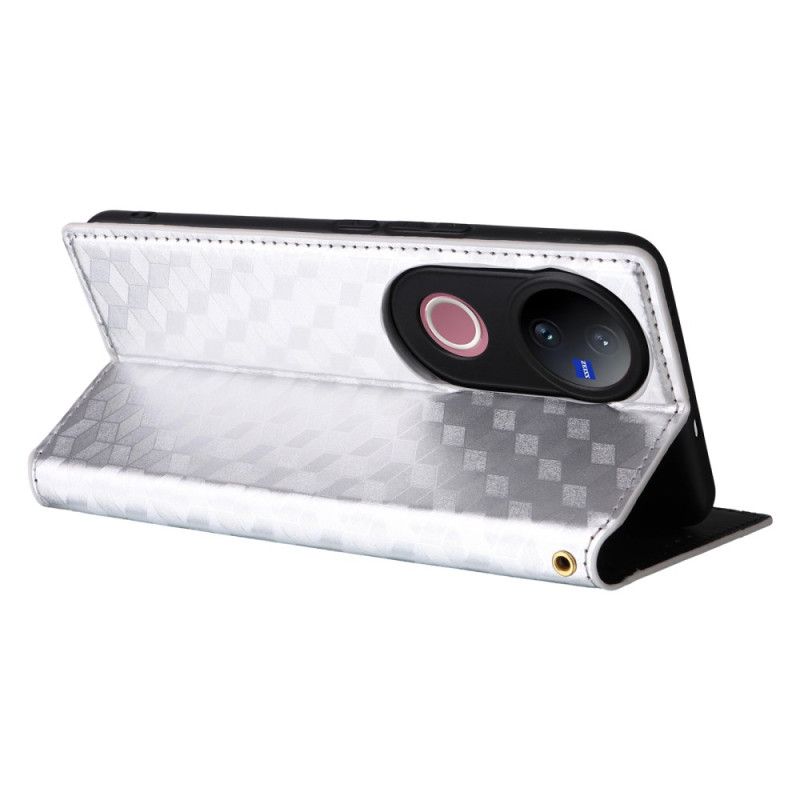 Folio Deksel Vivo V50 5g Med Trykt Diamantmønster