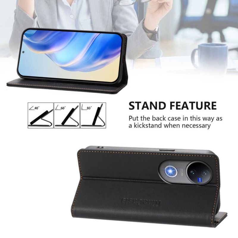 Folio Deksel Vivo V50 5g Rfid-beskyttelse Og Justerbart Stativ