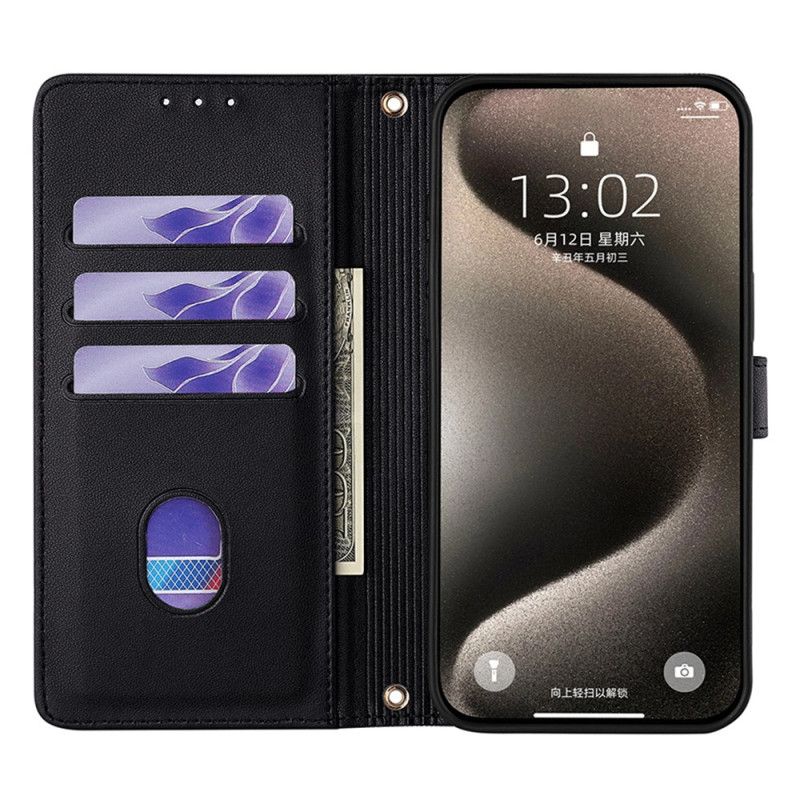 Lærdeksel Folio Deksel Vivo V50 5g Mobildeksel Paljetter Og Skulderstropp