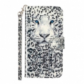 Folio Deksel Til iPhone XS Max Med Kjede Tiger Light Strap Spotlights