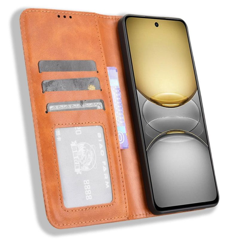 Folio Deksel Lær Realme C75 Mobildeksel Vintage Kant