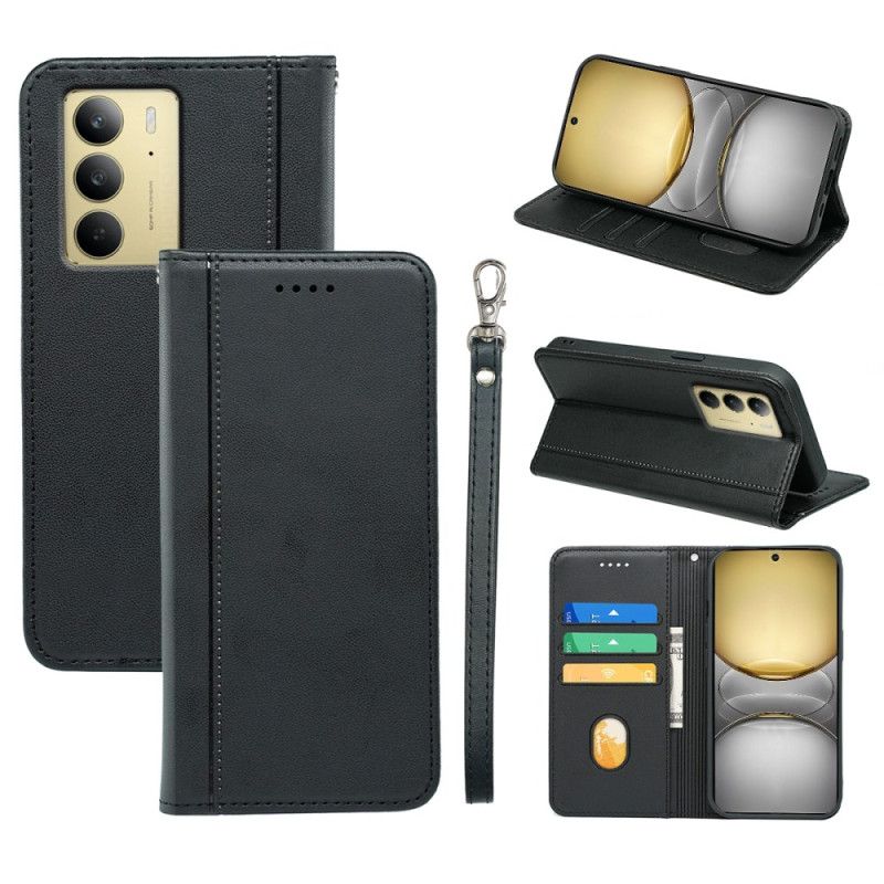 Folio Deksel Realme C75 Enkel Med Stropp Beskyttelse Deksel