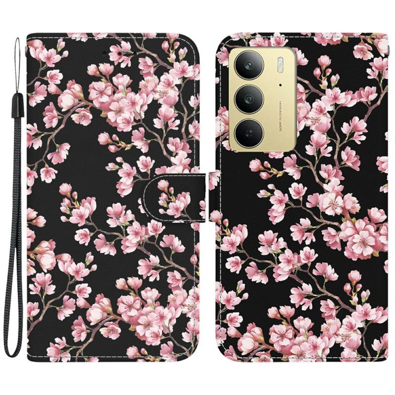 Folio Deksel Realme C75 Plommeblomstmønster