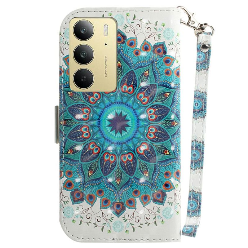 Folio Deksel Til Realme C75 Snor Med Grønn Mandala